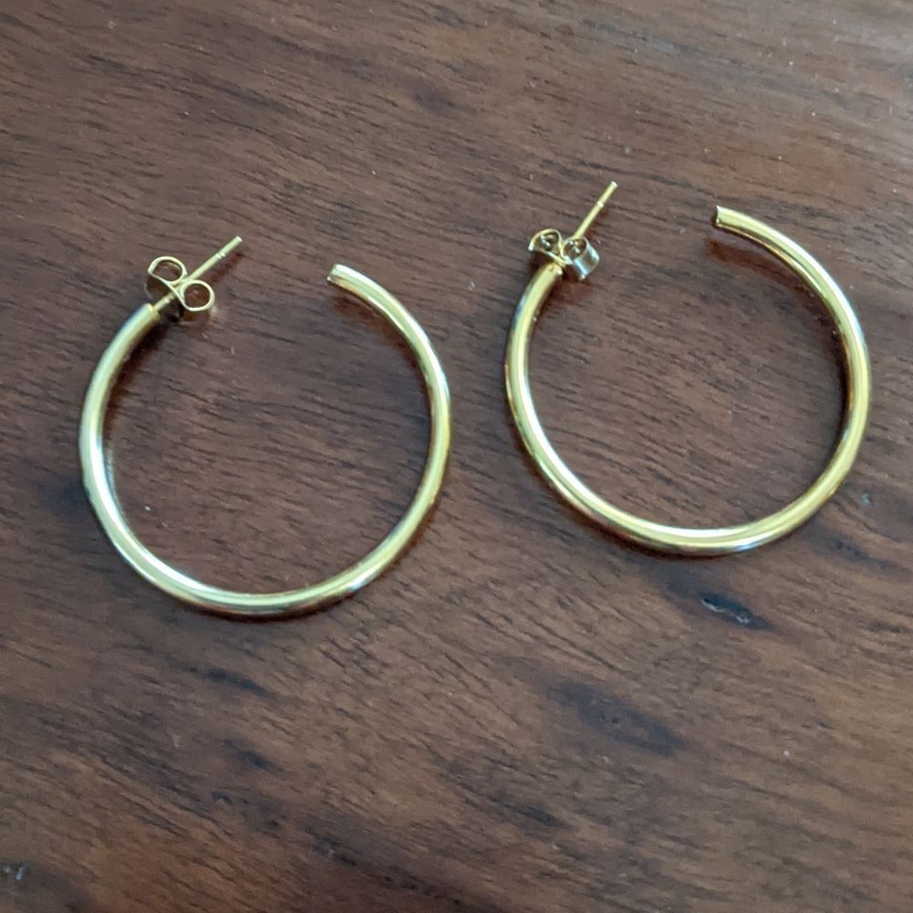 Gold Hoop Earrings - Picture 2 of 5